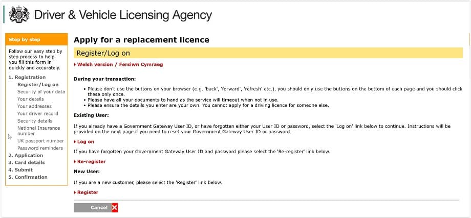 replacing licence
