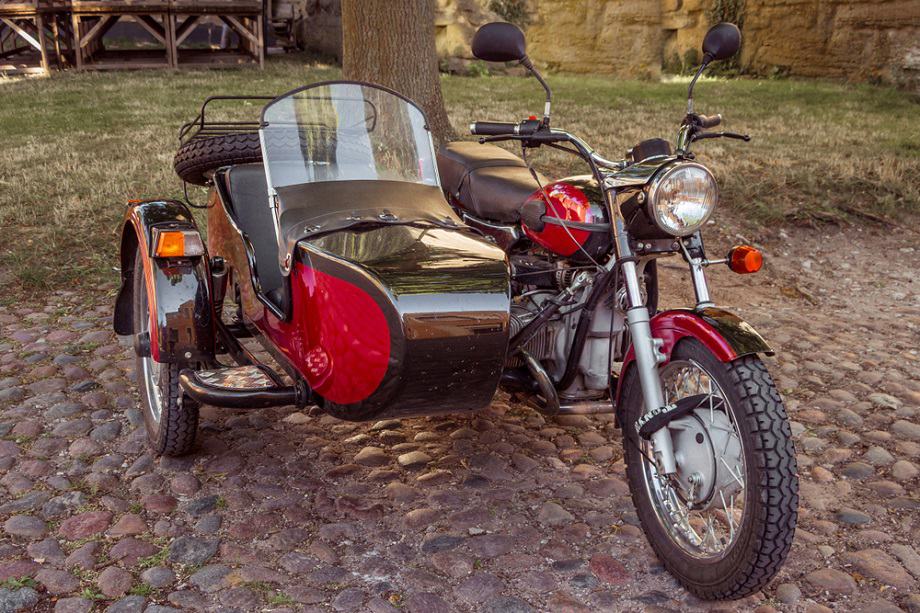 motorcycle with a sidecar